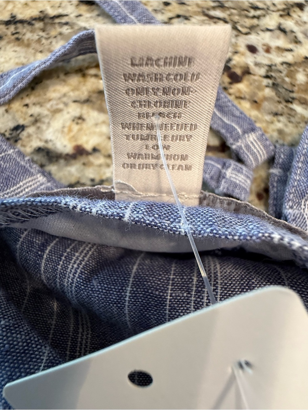 Banana Republic Heritage denim blue white stripe linen blend tank top SZ M - Picture 9 of 13